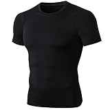 T-Shirt Herren Slim Fit Einfarbig Rundhals Basic Shirt Herren Fitness Workout Sport Laufshirt Komfortabel Atmungsaktiv Leicht Schnelltrocknend Sportshirt H
