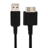 subtel® USB Kabel 1m kompatibel mit Sony PS Vita (PCH-1000 / PCH-1004) / PS Vita (PCH-1100 / PCH-1104) System Connector auf USB A 2.0 Datenkabel  schwarz PVC