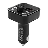 Auto-Bluetooth-Empfänger, 12-24V Bluetooth-Auto-FM-Transmitter Auto-Audio-Player MP3-Player QC3.0 Schnelllade-RGB-LED-Sprachsteuerung mit Hintergrundbeleuchtung für Goog