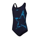 Speedo Mädchen Boomstar Placement Flyback Badeanzug, Navy/Pool, 140