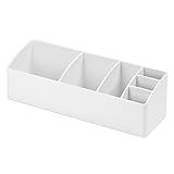 iDesign 42731 Medikamentenbox für Bad und Medizinschrank, kleine Medizinbox aus Kunststoff, übersichtliche Medikamenten Aufbewahrung mit 6 Fächern, weiß