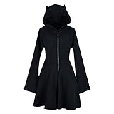 IFOUNDYOU Kleid Damen Langarm Übergroßes Kapuzenpullover Minikleid Damen Knielang Ruched Winter Hoodies Rockabilly Kleider mit Reißverschluss Elegant Sexy Winterkleid Sweatkleid Damenk