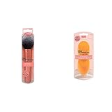 Real Techniques Puder Make-up Pinsel (Verpackung und Grifffarbe können variieren), 1er Pack (1 x 1 Stück) & Make up Schwamm, 1er Pack (1 x 2 Stück)