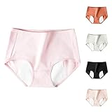 Giulogre 5er Pack Unterwäsche Damen Unterhosen Baumwolle Stretch Baumwolle Slips Seamless aus Weichem Pantys Hohe Taillen Slip Unterhosen Baumwolle Slip High Waist Taillenslip Unterwäsche U