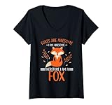 Damen Fuchs Liebhaber Rotfuchs Zubehör für Kinder Frauen T-Shirt mit V