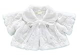Bow Dream Baby Mädchen Taufbekleidung Taufe Taufjacke Taufbolero Jacke Bolero 0-18 Monate Hochzeit Weiß 3-6 M