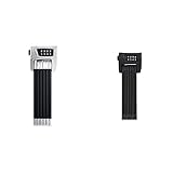 ABUS Faltschloss Bordo Combo 6100/90 mit Halterung - Fahrradschloss aus gehärtetem Stahl - mit Zahlencode - Sicherheitslevel 9 - 90 cm - Weiß & Faltschloss Bordo Combo 6100/90, Schwarz , 90