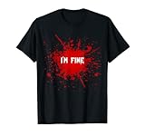 I'm Fine Funny Zombie Bite Crime Scene Halloween Kostüm T-S