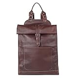 ADIE Retro Männer aus echtem Leder Rucksack, Vintage 14 Zoll große Kapazität Laptop-Tagesrucksack, braunes Geschäft, Büro, Freizeitreise Rucksack (Color : Dark Brown, Größe : 14inchs)