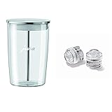 Jura 72570 Glas-Milchbehälter 0,5 L inklusive Milchschlauch, Transparent, 9,2 x 9,2 x 13,5 cm & 72228 Auswechselbarer Milchauslauf CX3, 10-er Set,