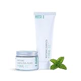 NATORAL Zahnweiß Whitening Set 1x Politur-Pulver 25g + 1x Zahnpasta 75ml Kit Minze Weiße Zähne Naturkosmetik Vegan 100% ohne Bleichmittel und Aggressive Schleifkörp