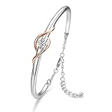 PRAELINOS Wächter der Liebe Armband 18K Weiß/Rose Gold plattiert Schmuck für Frauen Armband 5A Cubic Zirkonia Geburtstag Geschenke für Frauen Mama Mädchen F