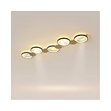 5 Ringe LED Dimmbar Deckenleuchte, Modern Deckenlampe mit Fernbedienung, Wohnzimmer Leuchte, Rund Deckenlicht für Schlafzimmer Esszimmer Wohnung Büro, L130cm 55W, Lichtfarbe und Helligkeit einstellb