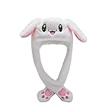Wollmütze Cartoon Kaninchen Hut Mütze Bewegliche Ohren Niedlichen Cartoon Spielzeug Hut Airbag Kawaii Lustige Spielzeug Mütze Kinder Plüschtier Geburtstagsgeschenk Hut Mädchen Geschenk