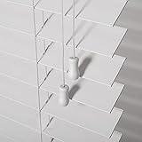 LSMK Jalousien Jalousie Hölzern Weiß, Maßanfertigung, Horizontale Jalousien Für Fenster, Venezianische Holzschirme Mit 50mm Lamellen, Passgenau, Heim Büro Sichtschutzvorhang