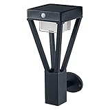 Aussenleuchte Aussenlampe mit Sensor LED Solar Wandleuchte in Schwarz 6W 550lm mit Dämmerungssensor ENDURA IP44 Aluminium Garten Terrasse | 1-flammig