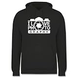 Shirtracer Fotografen - I Love Photography - weiß - XS - Anthrazit - Fotografie - JH001 - Herren Hoodie und Kapuzenpullover für M