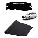 Kompatibel mit Outlander 2013-2021 Dashboard Abdeckung Teppich Kissen Sonnenschutz Vermeiden Helle Mat Auto Anti-Rutsch-Matte Anti-Sun Armaturenbrett-Abdeckung Dash Mat Pad,Black+Black