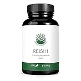 Reishi Extrakt (180 Kapseln á 650mg) - deutsche Herstellung - 100% Vegan & Ohne Zusätze - Vorrat für 3 M