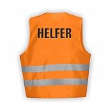 Fassbender-Druck WARNWESTEN - Sicherheitsweste ORANGE Warnweste nach EN ISO 20471 zertifiziert - Warn Weste HELFER - Unisex mit hochwertigem Reflektorstreifen (ORANGE I M/L I 10er Set)