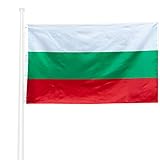 KliKIl Bulgarien flagge 90x150cm - bulgarisch Flagge Fahnen Fanartikel Wetterfeste bulgarisch Nationalflagge mit Messingösen leuchtenden Farben und UV-beständig für den Außenbereich Bulg