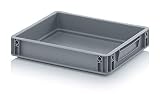 Auer Eurobehälter EG 43/75 Handgriffe geschlossen Stapelbox 40x30x7,5cm Kunststoffbox 6,9 Liter | Kommissionierbehälter stabil | Lager- und Transportbox | Lebensmittelbox Cateringbox | Wohnmobilbox
