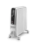 De'Longhi Dragon 4 Pro TRDX41025E Radiator, klassischer Ölradiator mit 3 Leistungsstufen, 24-h-Timer, Frostschutz- und Eco-Funktion, Sicherheitsthermostat, 2500 Watt, Weiß