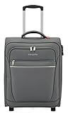 travelite 2-Rad Handgepäck Koffer mit Schloss erfüllt IATA Bordgepäck Maß, Gepäck Serie CABIN: Kompakter Weichgepäck Trolley, 090237-04, 52 cm, 39 Liter, anthrazit (grau)