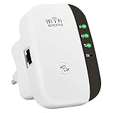 WLAN Repeater, WLAN Verstärker 300Mbit/s 2,4GHz WiFi Range Extender, Fast-Ethernet Port, WPS Taste, EU Stecker, Mini WLAN Verstaerker Receiver Kompatibel mit Allen WLAN G