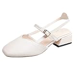 Damen Pumps Slingpumps Blockabsatz Elegante Schuhe Bequem Riemchenpumps Spangenpumps Frühling Sommer Sandalen Celuck