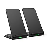 Schnelle Kabellose Ladestation Ständer 2 Pack, Wireless Charger für Support 7.5W für iPhone 12/12 Pro/11/ XS Max/XR/XS/X/8, 10W Fast Qi Kabelloses Laden Samsung S20/S10/S9/S8/Note 8,5W Huaw