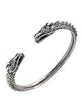 Fly Style Armreif aus 925 Sterling Silber mit Drachenköpfen - Wikinger Schmuck