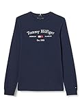 Tommy Hilfiger Jungen Th Artwork Tee L/S T-Shirt, Twilight Navy, 16 J