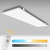 LED Panel Deckenleuchte 120x30 dimmbar 40W Deckenleuchte flach Pendelleuchten Farbtemperatur einstellbar(2700-6500K) Led Paneel mit Fernbedienung Montageseilset Anbauwinkel und LED Treiber/T