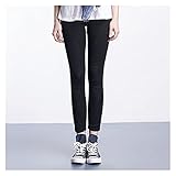 HNZYW Frauen Jeans Casual High-Tailles Sommer Herbsthose Slim-Fit Stretch-Baumwolljeans (Color : Black Ankle-Length, Größe : XXL)