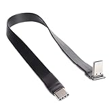 Jeromeki USB 3.1 VerllNgerung Kabel Typ C Bis Typ C 90 Grad Adapter FPC FPV Flach Band Flaches USB C Kabel 3A 10 Gbit/S EMI Abschirmung, 30