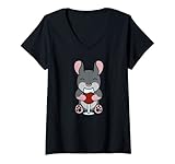 Damen Weinliebhaber Chinchilla Pet T-Shirt mit V