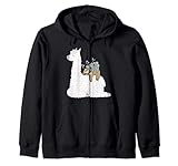 Faultier Koala Mama & Koala Baby Reiten faul Lama Alpaka Kapuzenjack