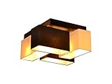 Deckenlampe Milano B4D Holz Deckenleuchte 4 flammig E14 Designer Lampe verschiedene Varianten (Creme-Braun)