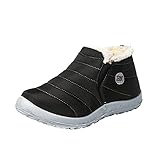 Briskorry Schneestiefel Herren Dicke Rutschfeste Kurzschaft Wasserdichte Stiefel Schlupfstiefel Einfarbig Warme Ankle Boots Stiefeletten Fleece Gefüttert S