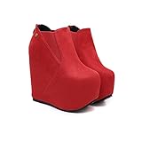 GAOword 16CM/6,29IN Damenmode Sexy Stilettos Allgleiches Elegante Kurze Stiefel Martin Stiefel High Heel Stiefeletten Nachtclub Pole Dance Stiefel,Rot,37 EU