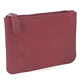 Catwalk Collection Handbags - Leder - RFID - Kleine Damen Luxus Leder Geldbeutel/Geldbörsemit Reißverschluss und Geschenkbox - Kreditkartenhalter mit Münzfach - MIMI - R