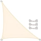 CelinaSun Sonnensegel PES Dreieck rechtwinklig 3x3x4,25m Creme weiß UPF 50+ Sonnenschutz inkl Befestigung