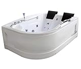 Oimex 2 Personen Indoor Whirlpool Badewanne'Rondel' 180 x 66 x 120 cm LINKS inkl. Schürze G