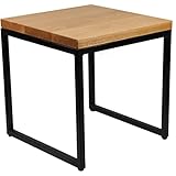 Craft&Style, Sofatisch Couchtisch Beistelltisch Ara, 50 x 50 x 50 cm, Metall und Eiche Massivholz, schwarz/b