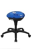 Topstar Kinder-Hocker Hoc 20 - Bezug Motiv Fußball blau - Rollhocker, Drehhocker mit Hartb