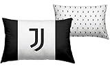 Juventus Kissenbezug, 40 x 60 cm, offizielles Juventus-Geschenk für Neugeborene, Originalprodukt für Kinderbett, Motiv Weiß/Schwarz, Log