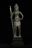 Antiker Khmer-Stil Bronze stehender Angkor Wat Stil Shiva mit Speer -93