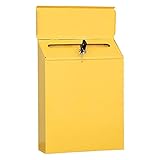 Baoblaze Eisen Vertikale Briefkasten, Moderne Mailbox Locking Brief Drop Box Durable Schlüssel Papierkram Zeitungshalter Sicherer Briefkasten Haustür Büro Dek