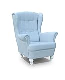 mb-moebel Ohrensessel Fernsehsessel Wohnzimmer-Sessel Relax-Sessel Loungesessel Armsessel - Stanford (Blau)